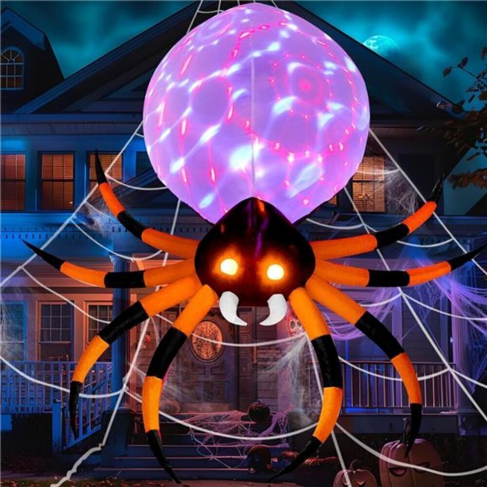 Giant 8ft Halloween Spider Inflatable Outdoor Decoration